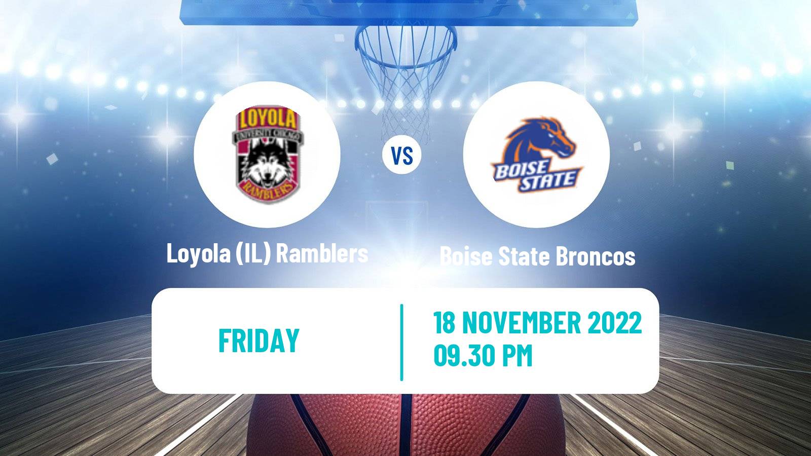 Basketball NCAA College Basketball Loyola (IL) Ramblers - Boise State Broncos