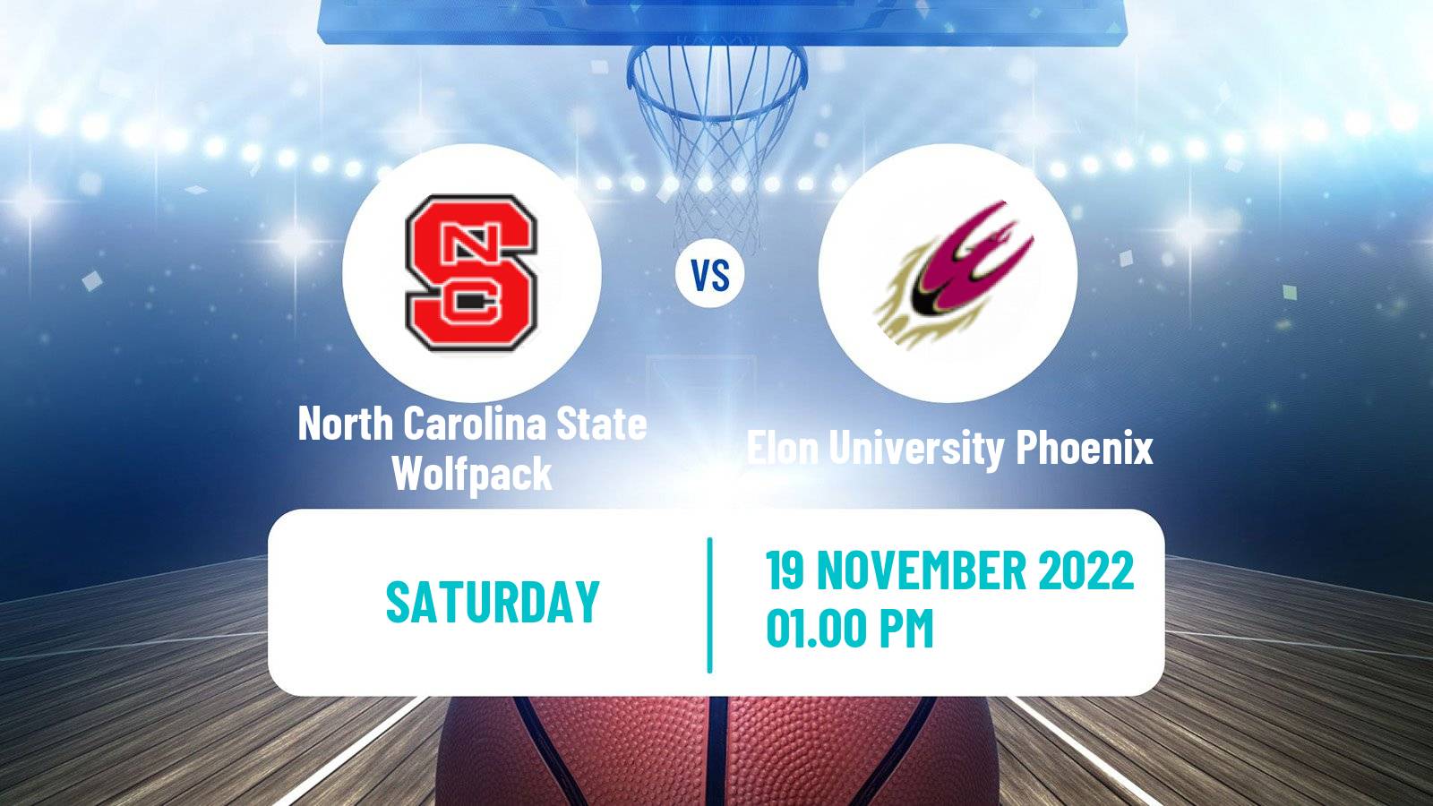 Basketball NCAA College Basketball North Carolina State Wolfpack - Elon University Phoenix