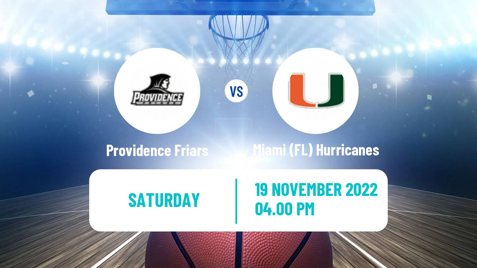 Basketball NCAA College Basketball Providence Friars - Miami (FL) Hurricanes