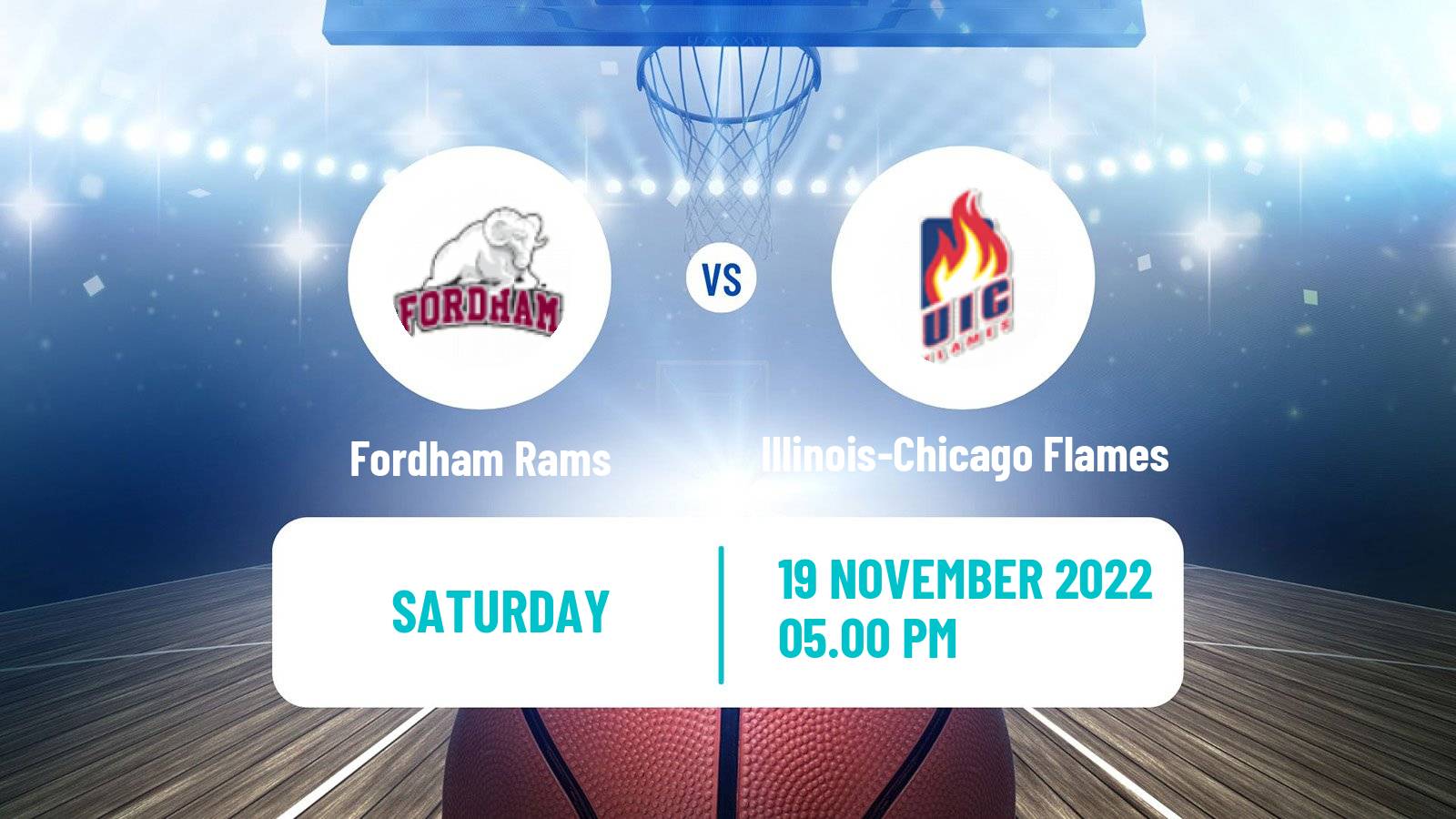 Basketball NCAA College Basketball Fordham Rams - Illinois-Chicago Flames