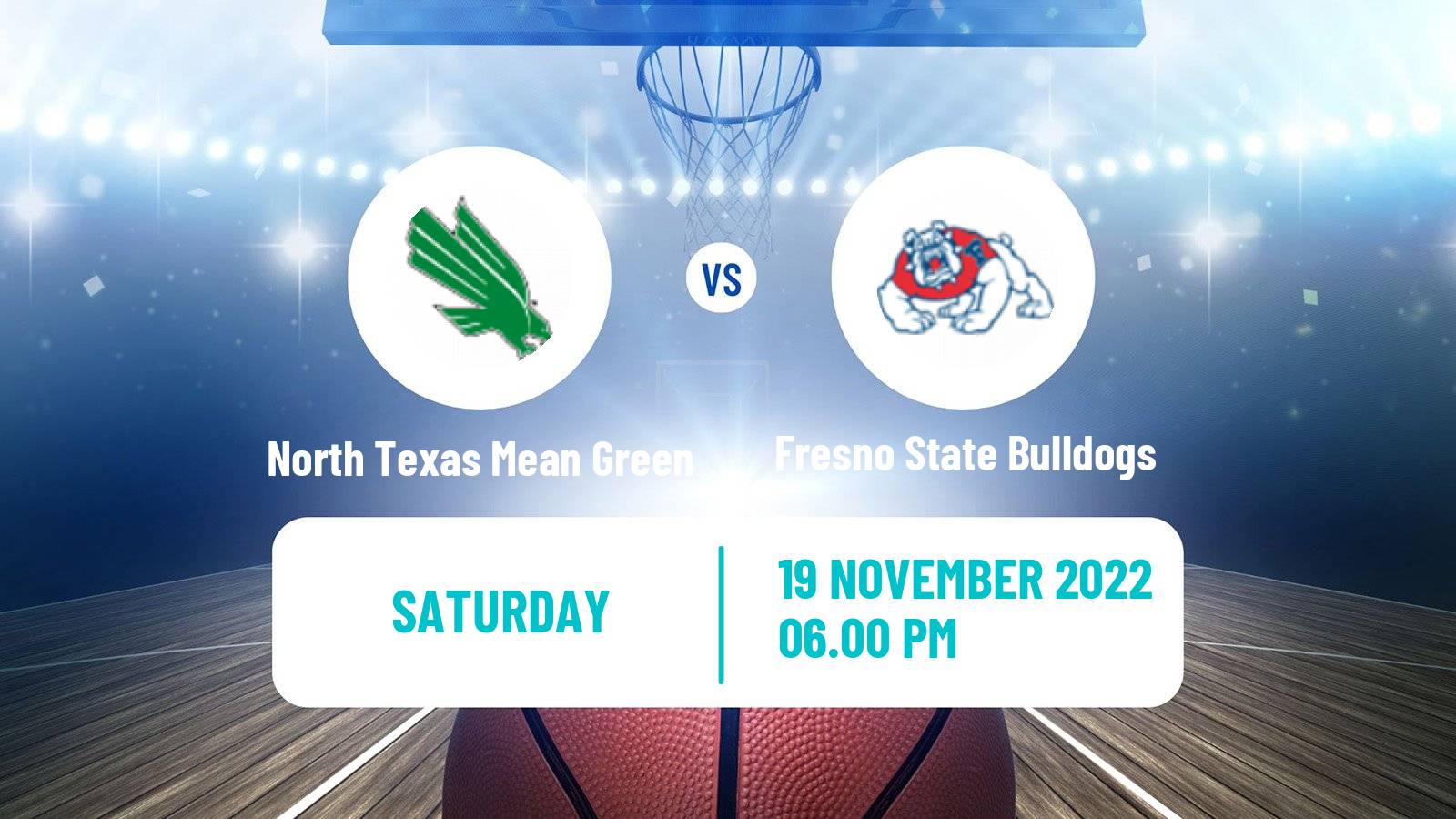 Basketball NCAA College Basketball North Texas Mean Green - Fresno State Bulldogs