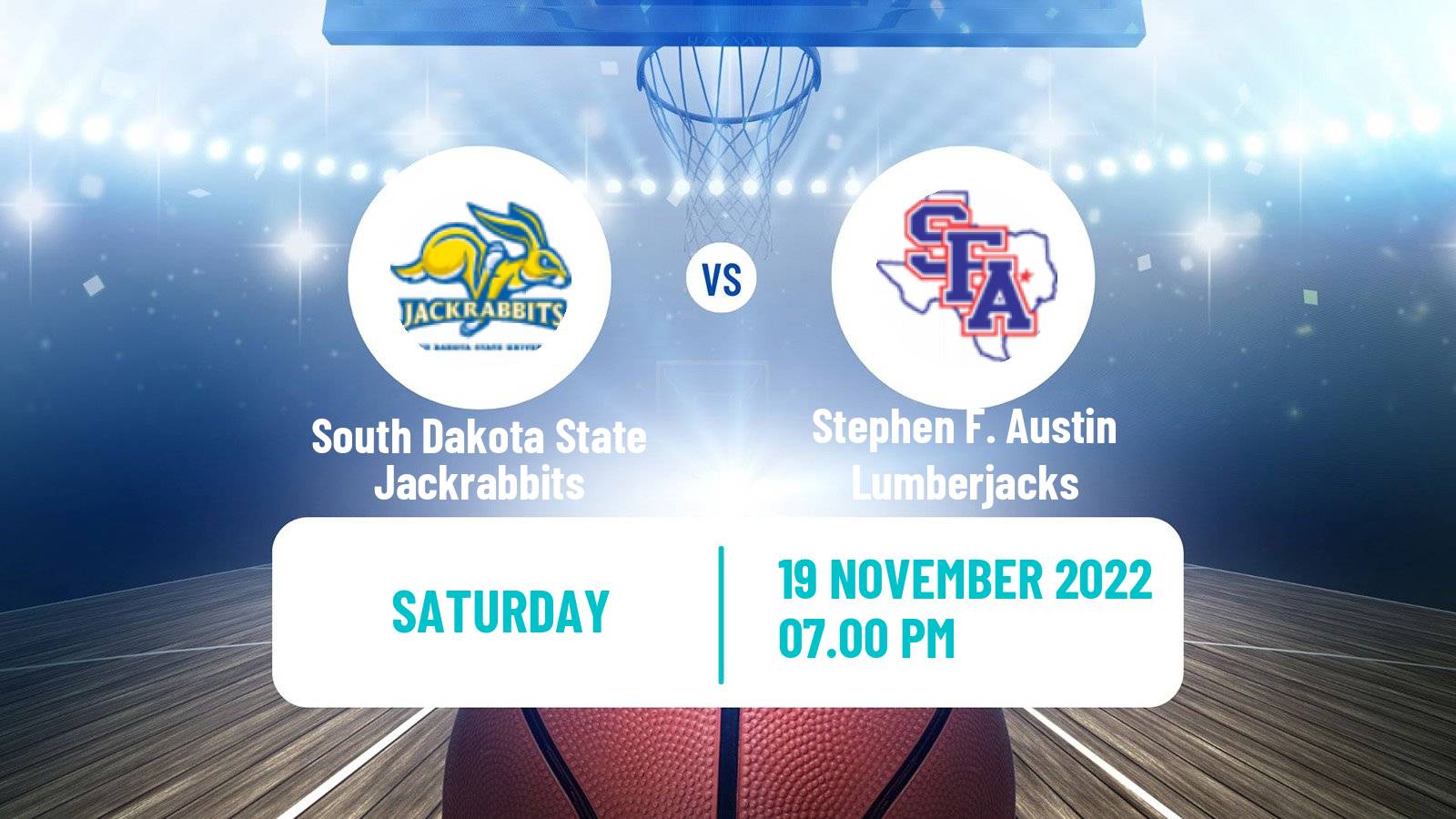 Basketball NCAA College Basketball South Dakota State Jackrabbits - Stephen F. Austin Lumberjacks