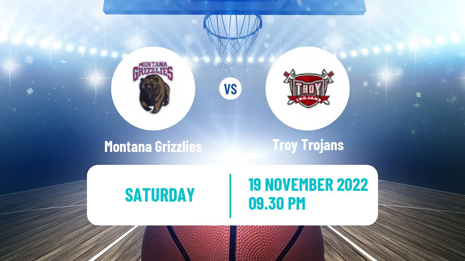 Basketball NCAA College Basketball Montana Grizzlies - Troy Trojans