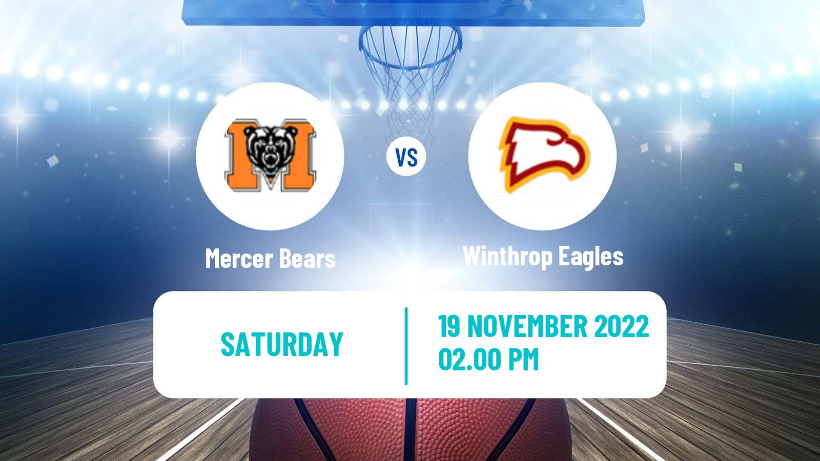 Basketball NCAA College Basketball Mercer Bears - Winthrop Eagles