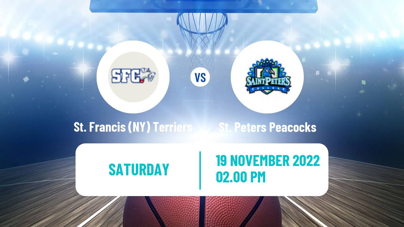 Basketball NCAA College Basketball St. Francis (NY) Terriers - St. Peters Peacocks