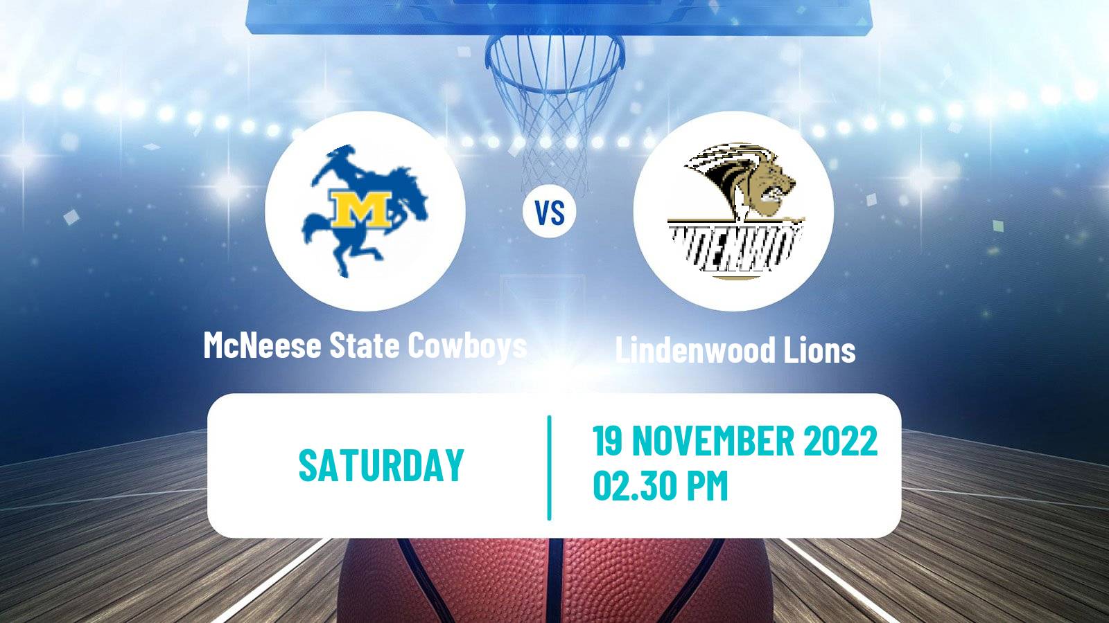 Basketball NCAA College Basketball McNeese State Cowboys - Lindenwood Lions