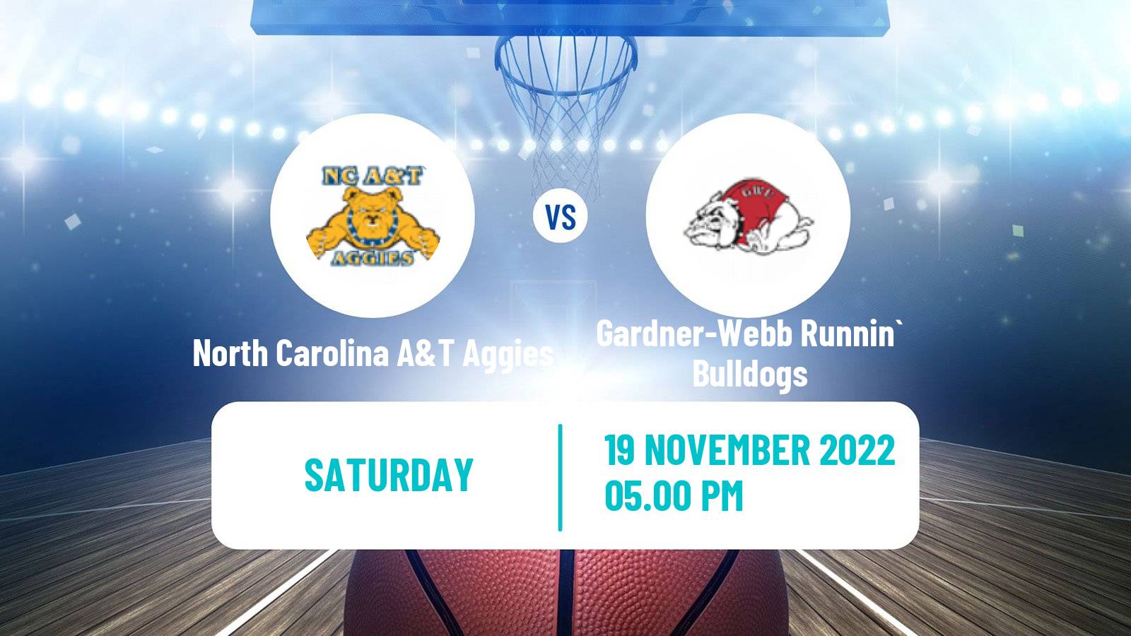 Basketball NCAA College Basketball North Carolina A&T Aggies - Gardner-Webb Runnin` Bulldogs