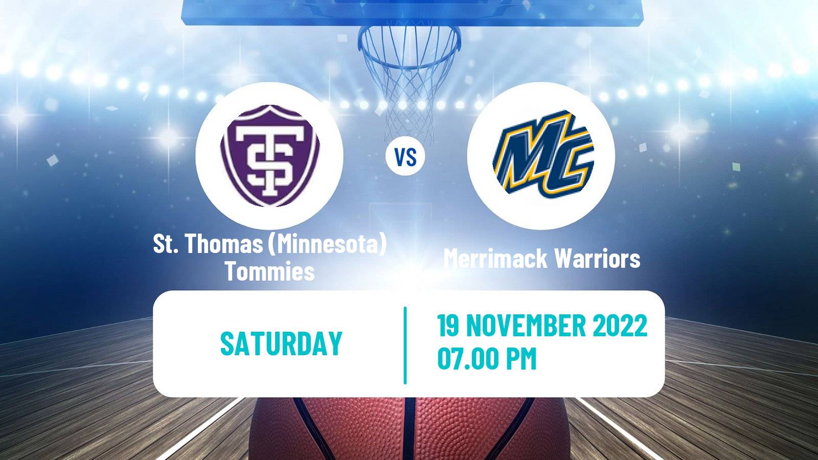 Basketball NCAA College Basketball St. Thomas (Minnesota) Tommies - Merrimack Warriors