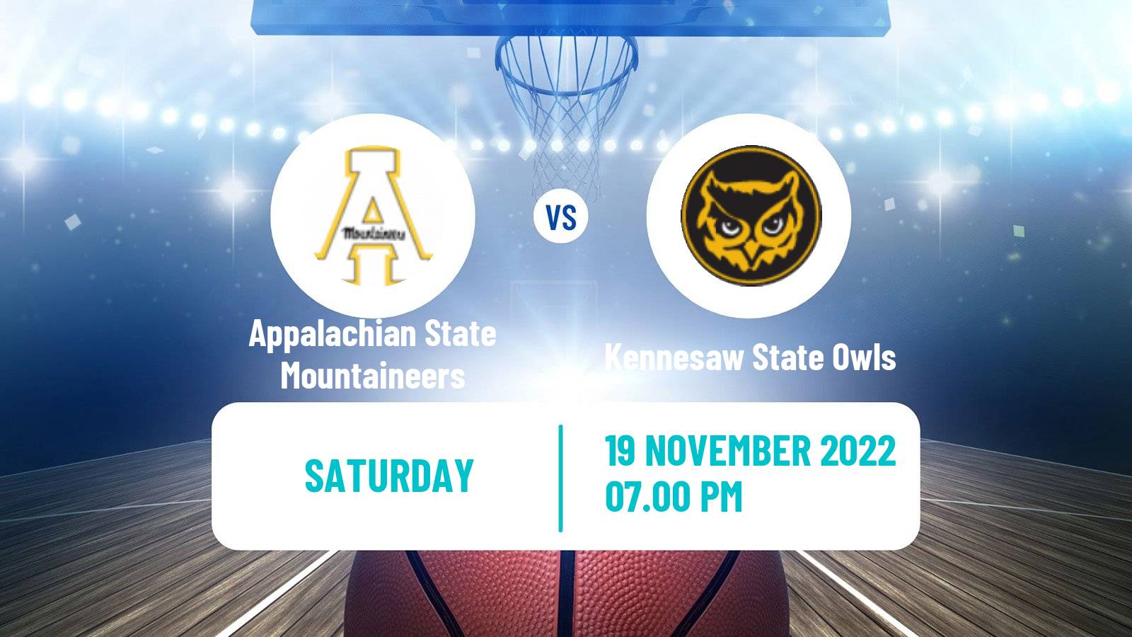 Basketball NCAA College Basketball Appalachian State Mountaineers - Kennesaw State Owls