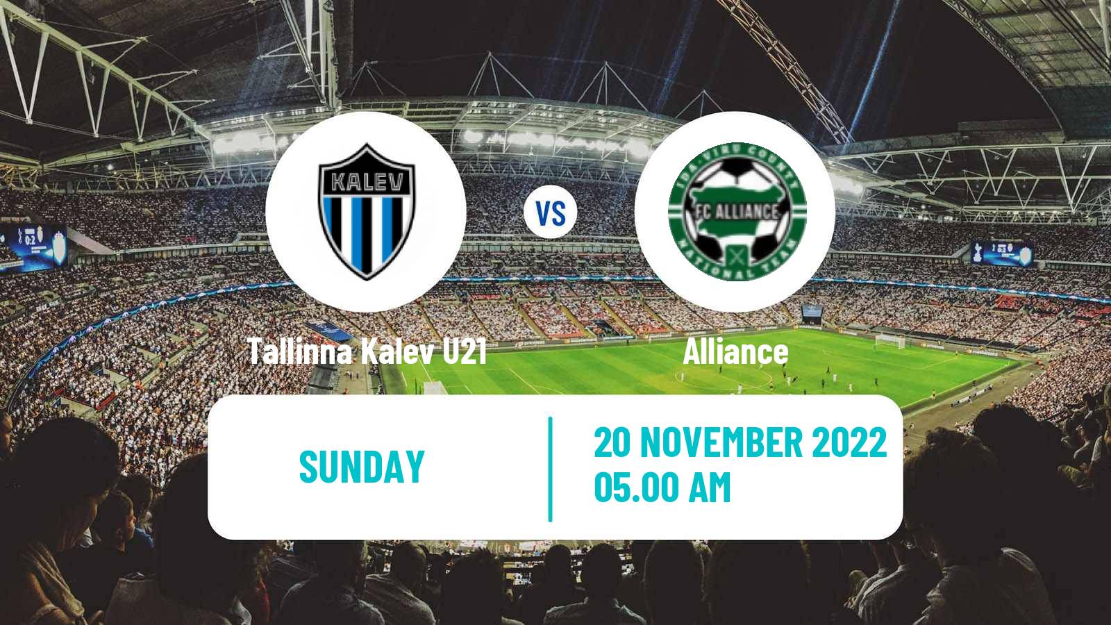 Soccer Estonian Esiliiga Tallinna Kalev U21 - Alliance