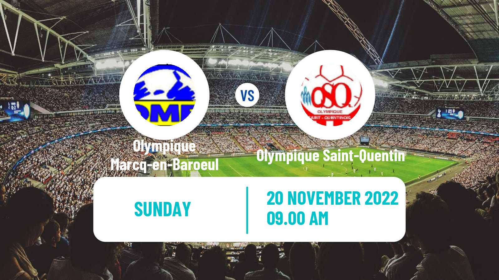 Soccer Coupe De France Olympique Marcq-en-Baroeul - Olympique Saint-Quentin