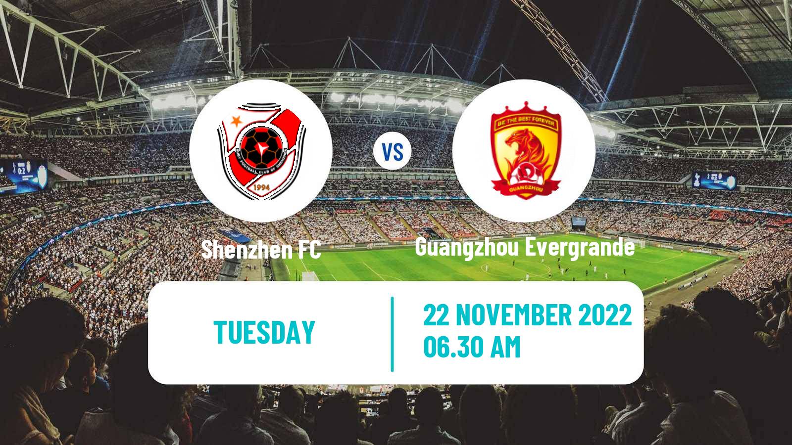 Soccer Chinese Super League Shenzhen - Guangzhou Evergrande