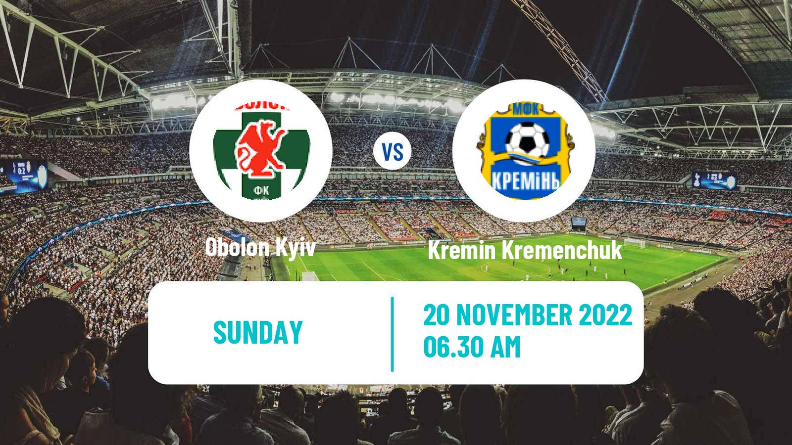 Soccer Ukrainian Persha Liga Obolon - Kremin Kremenchuk