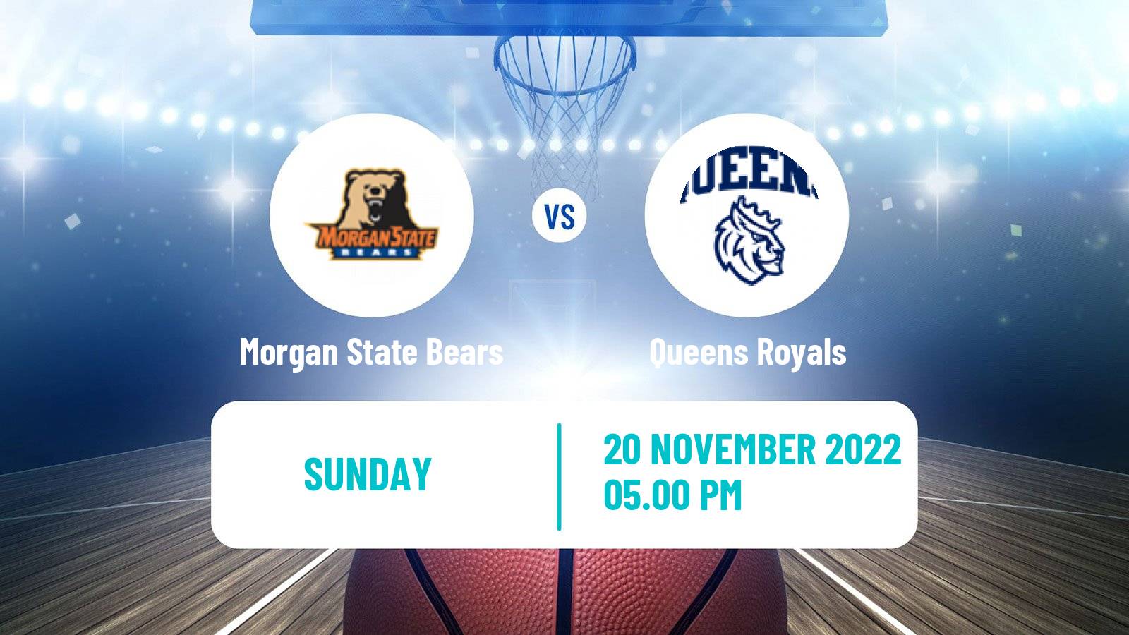 Basketball NCAA College Basketball Morgan State Bears - Queens Royals