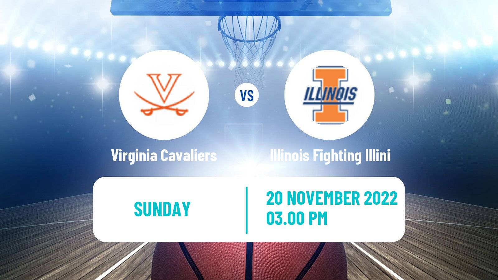 Basketball NCAA College Basketball Virginia Cavaliers - Illinois Fighting Illini