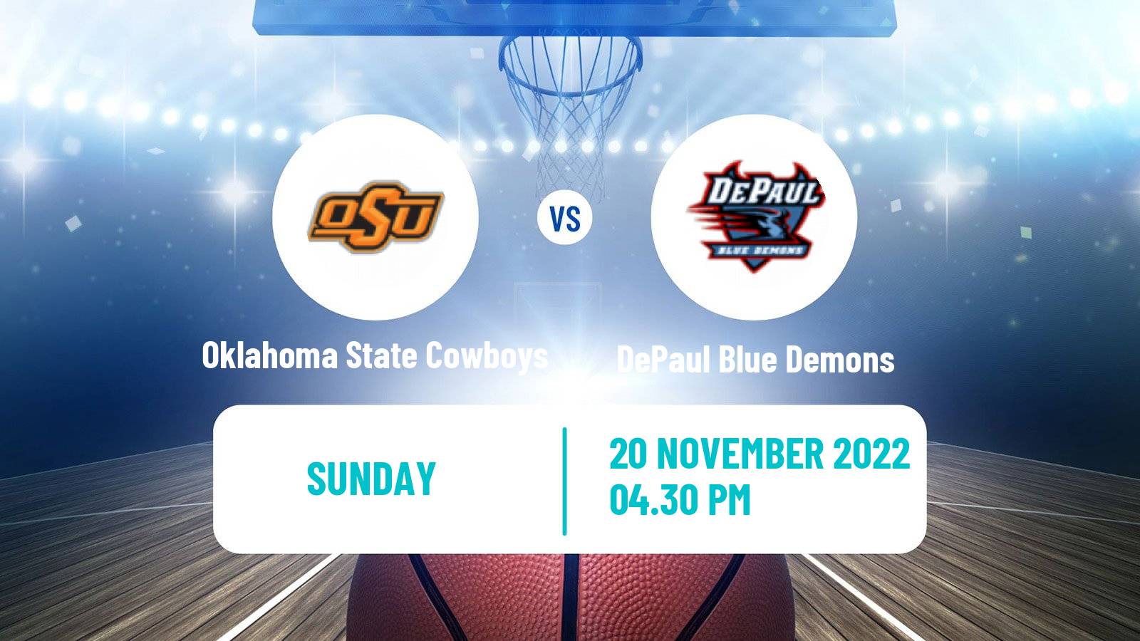 Basketball NCAA College Basketball Oklahoma State Cowboys - DePaul Blue Demons