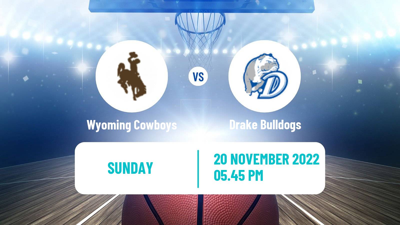 Basketball NCAA College Basketball Wyoming Cowboys - Drake Bulldogs