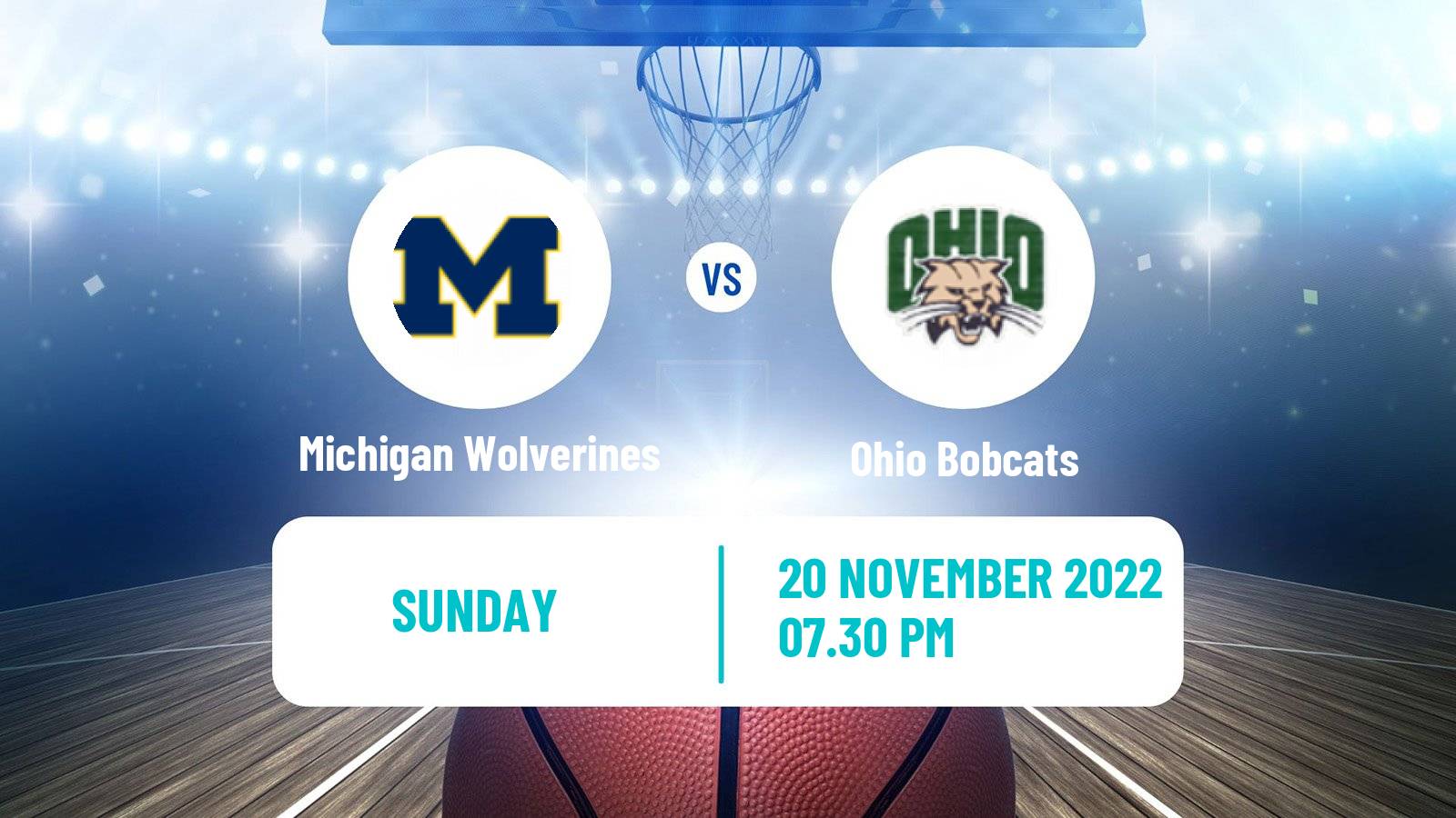 Basketball NCAA College Basketball Michigan Wolverines - Ohio Bobcats