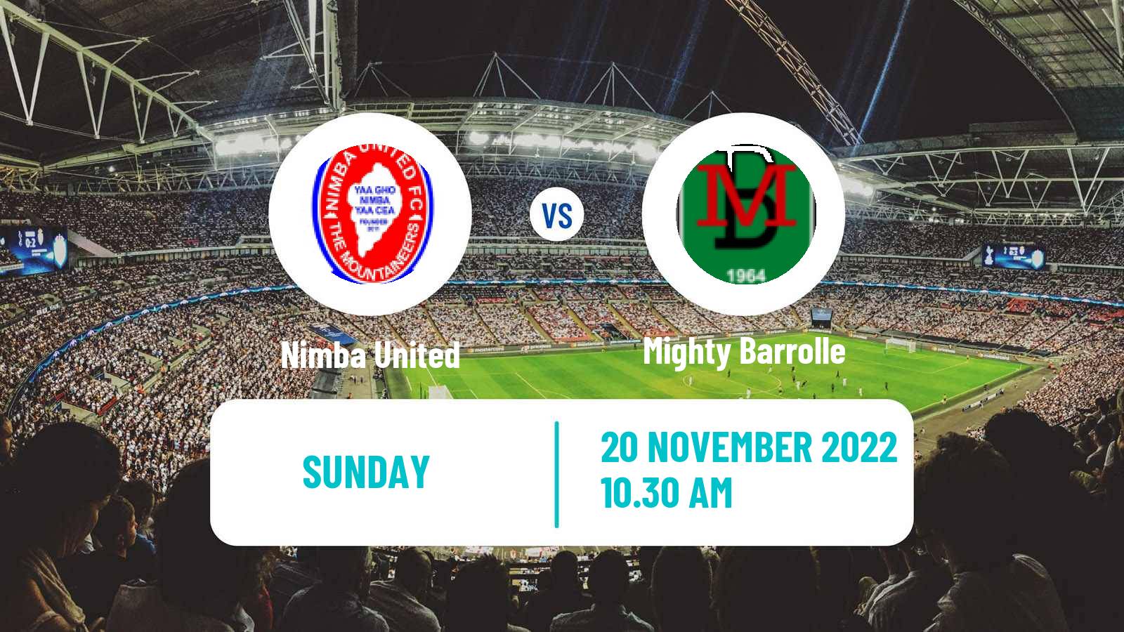 Soccer Liberian First Division Nimba United - Mighty Barrolle