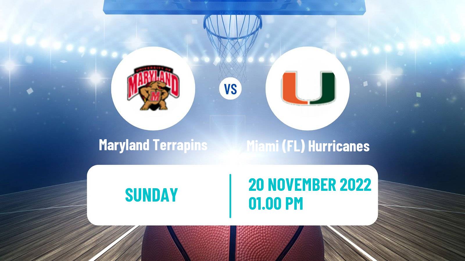 Basketball NCAA College Basketball Maryland Terrapins - Miami (FL) Hurricanes