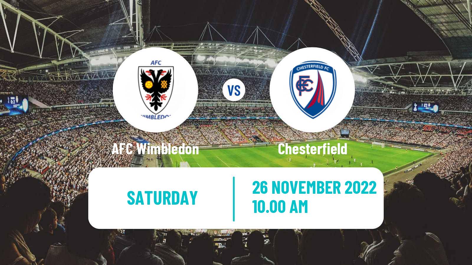 Soccer English FA Cup AFC Wimbledon - Chesterfield