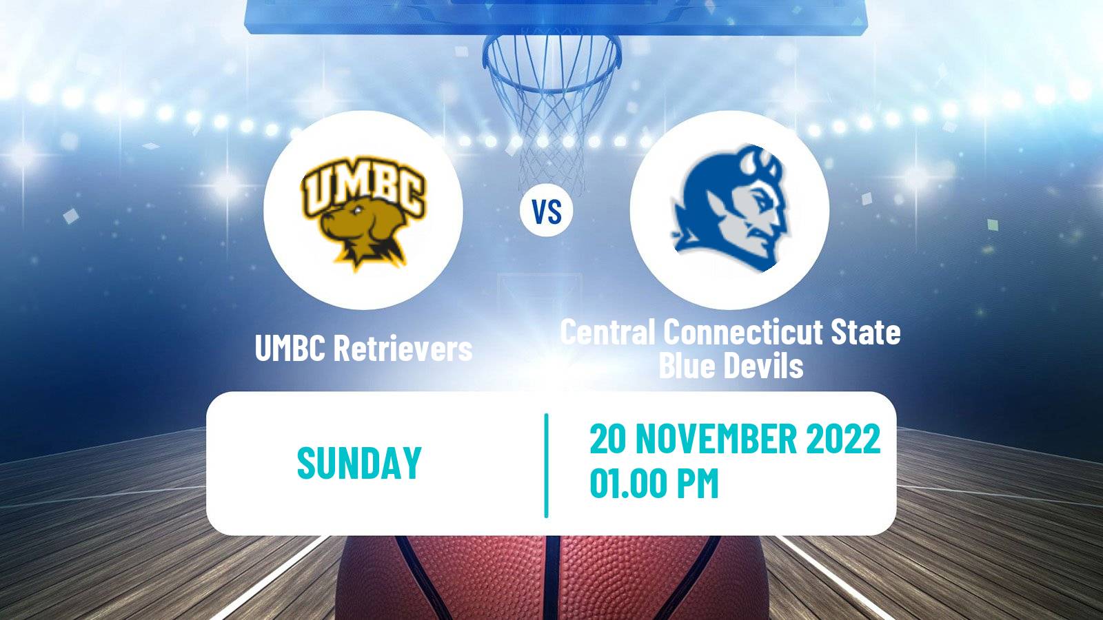 Basketball NCAA College Basketball UMBC Retrievers - Central Connecticut State Blue Devils