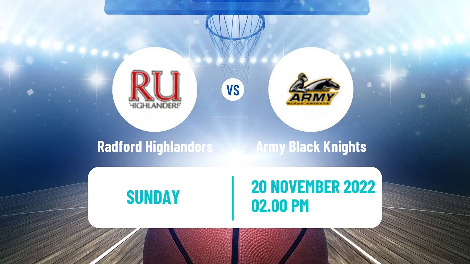 Basketball NCAA College Basketball Radford Highlanders - Army Black Knights