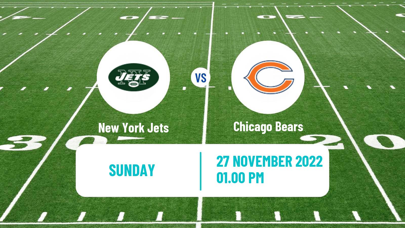 American football NFL New York Jets - Chicago Bears