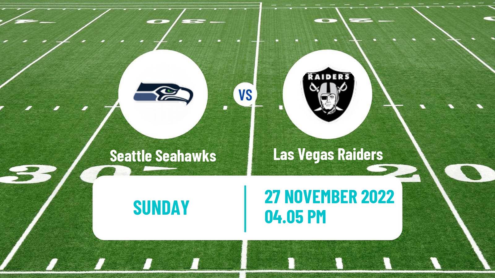 American football NFL Seattle Seahawks - Las Vegas Raiders