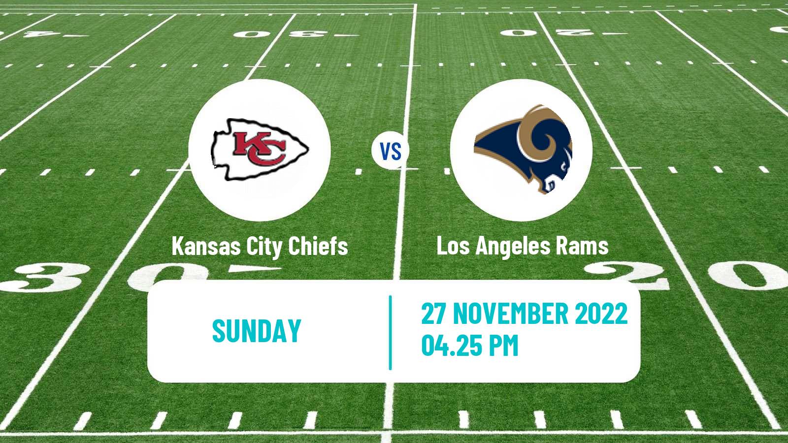 American football NFL Kansas City Chiefs - Los Angeles Rams