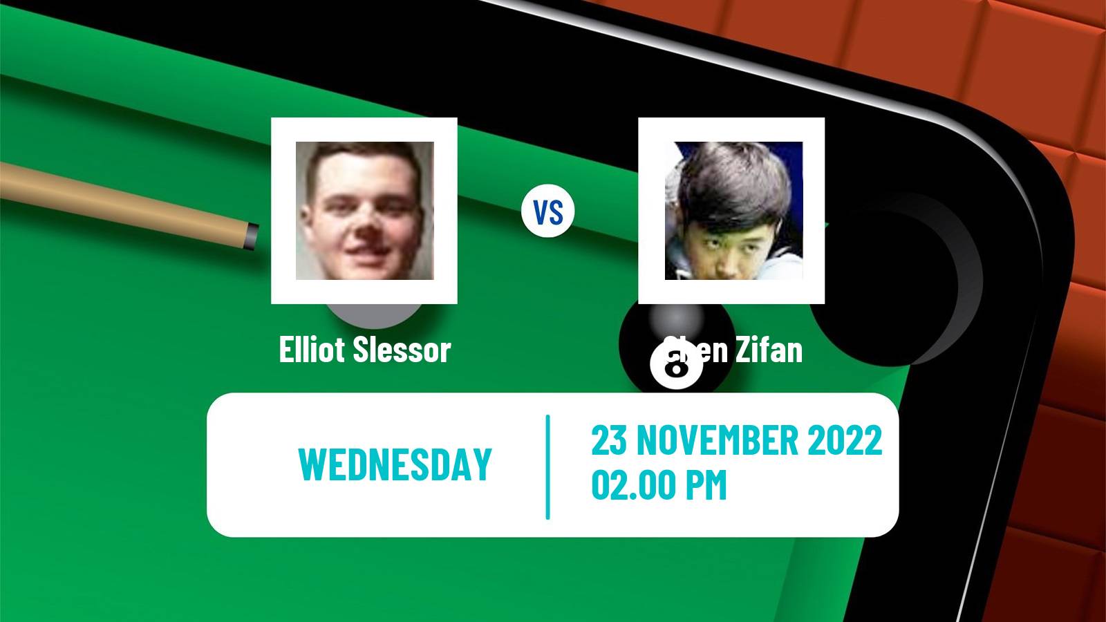 Snooker Snooker Elliot Slessor - Chen Zifan
