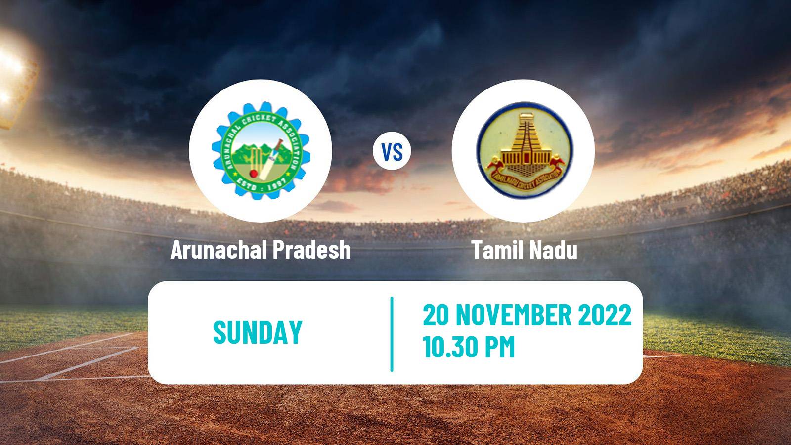 Cricket Vijay Hazare Trophy Arunachal Pradesh - Tamil Nadu
