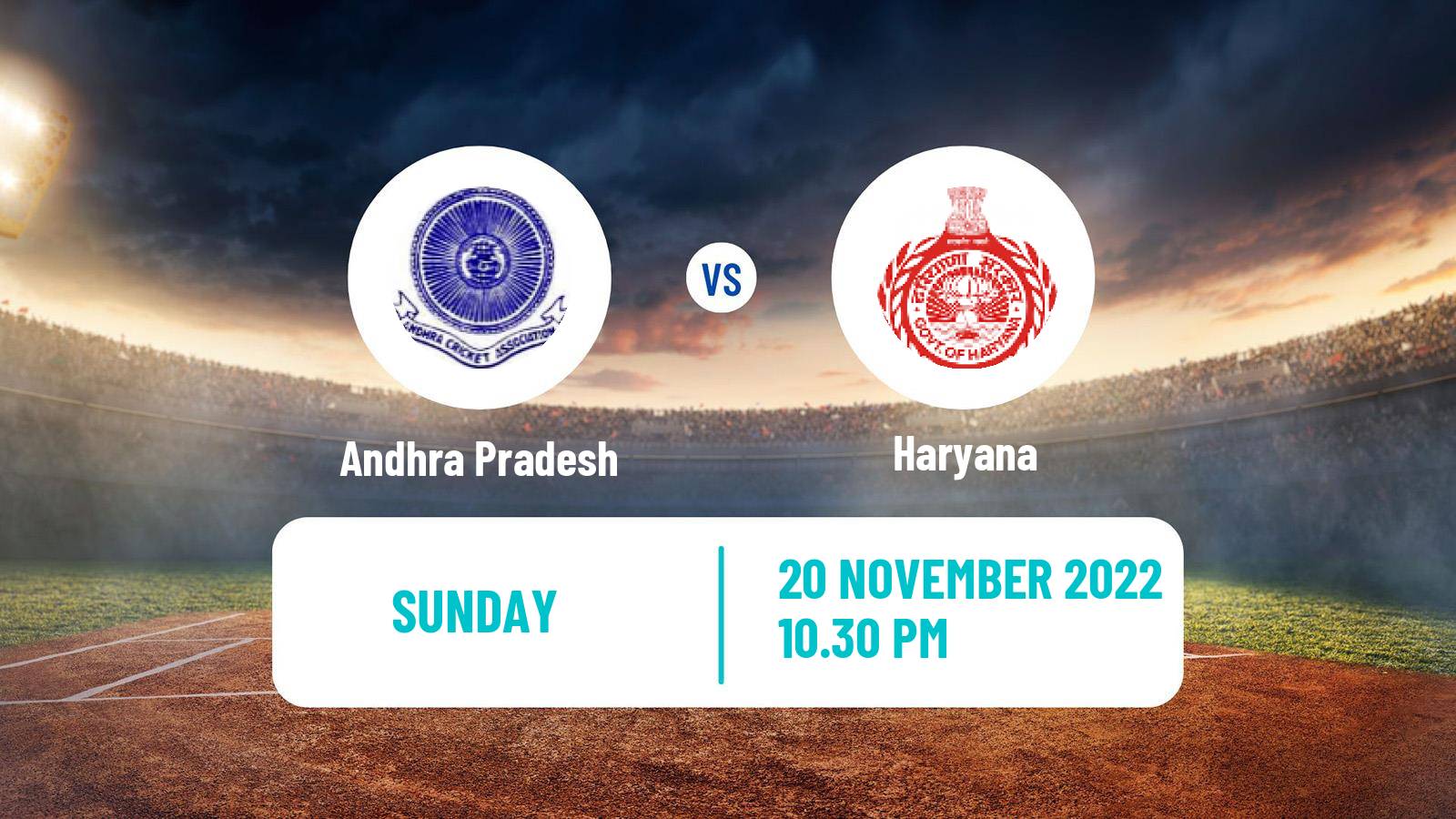 Cricket Vijay Hazare Trophy Andhra Pradesh - Haryana