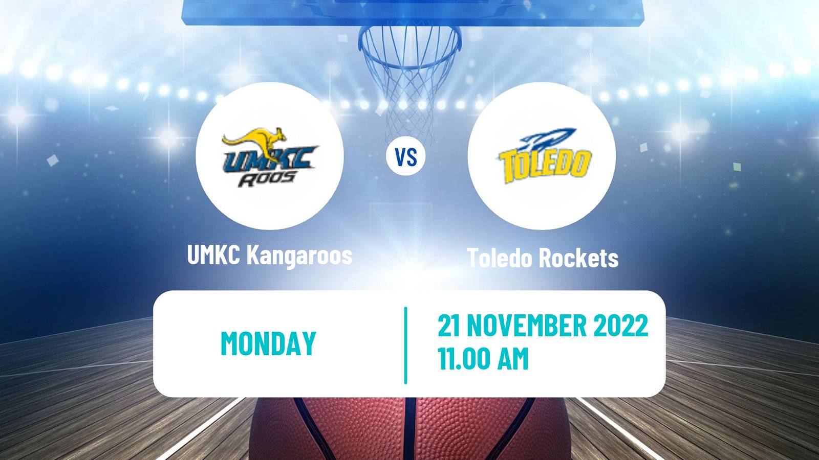 Basketball NCAA College Basketball UMKC Kangaroos - Toledo Rockets