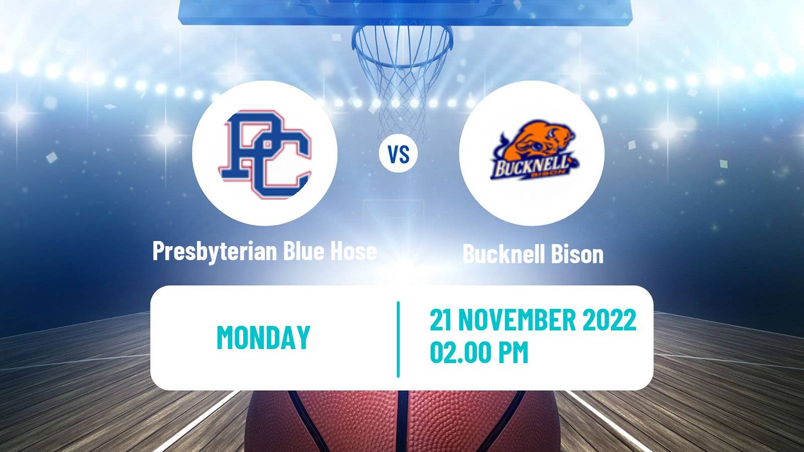 Basketball NCAA College Basketball Presbyterian Blue Hose - Bucknell Bison