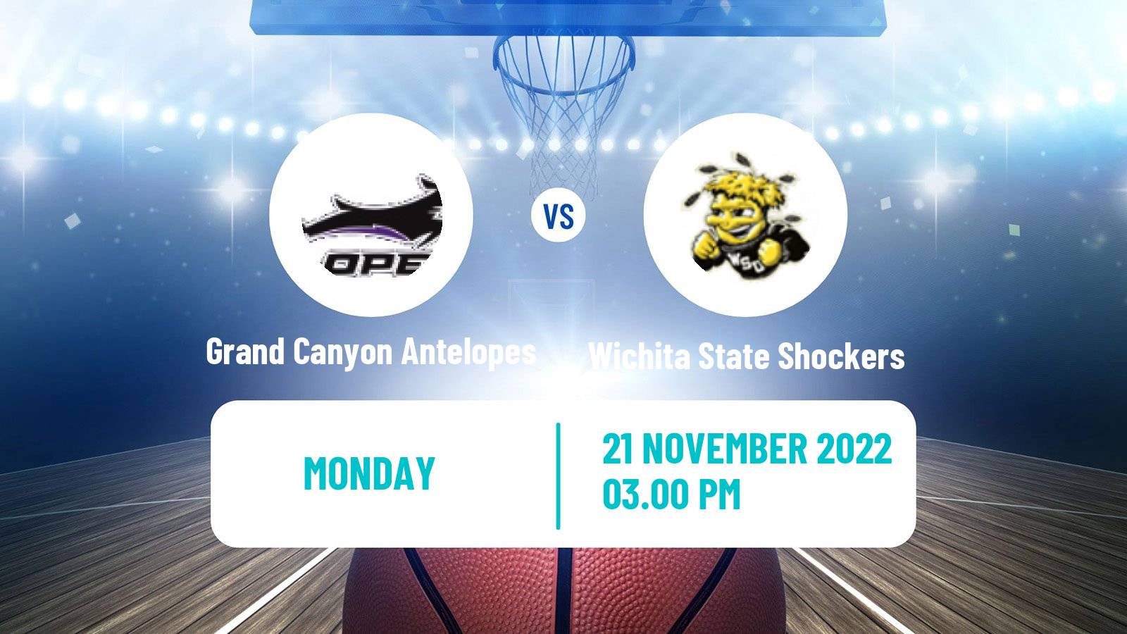 Basketball NCAA College Basketball Grand Canyon Antelopes - Wichita State Shockers