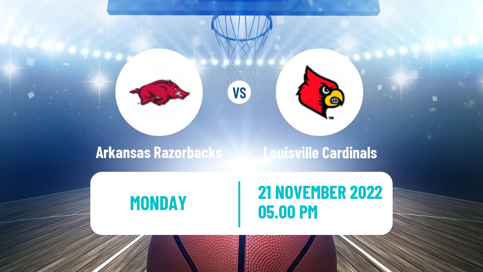 Basketball NCAA College Basketball Arkansas Razorbacks - Louisville Cardinals