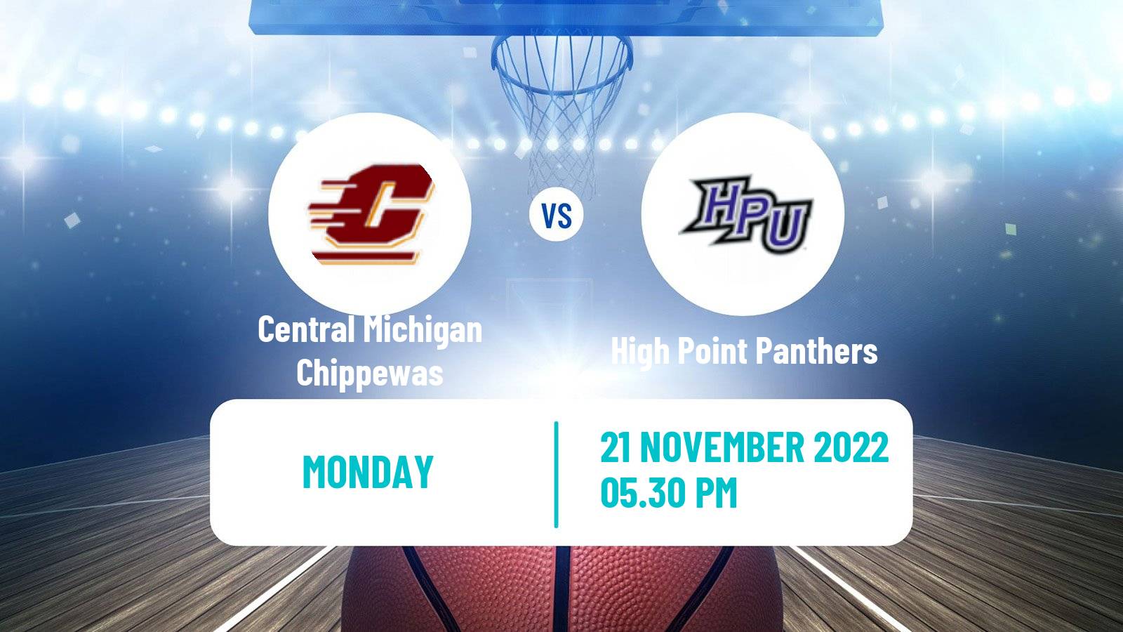 Basketball NCAA College Basketball Central Michigan Chippewas - High Point Panthers