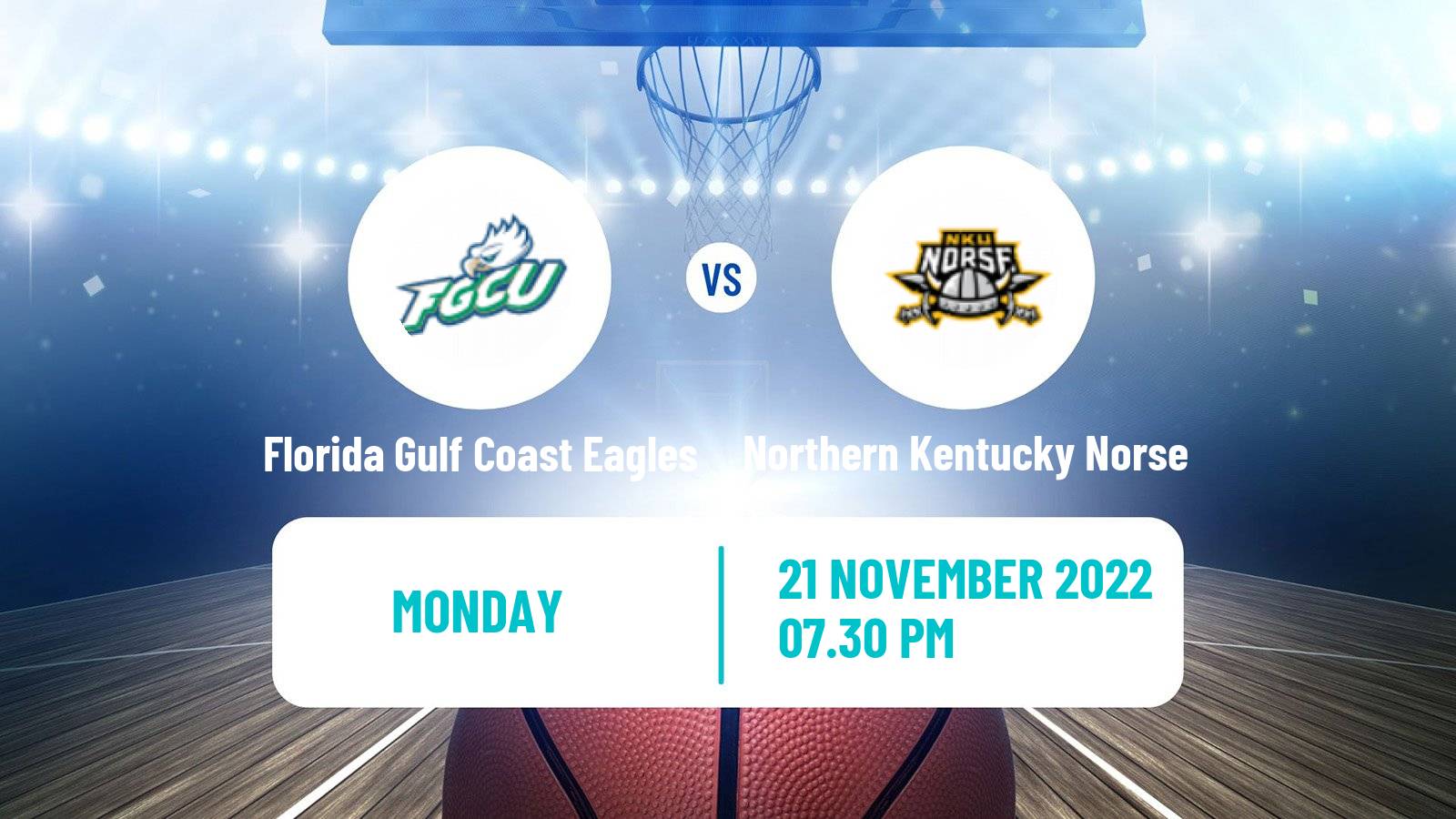 Basketball NCAA College Basketball Florida Gulf Coast Eagles - Northern Kentucky Norse