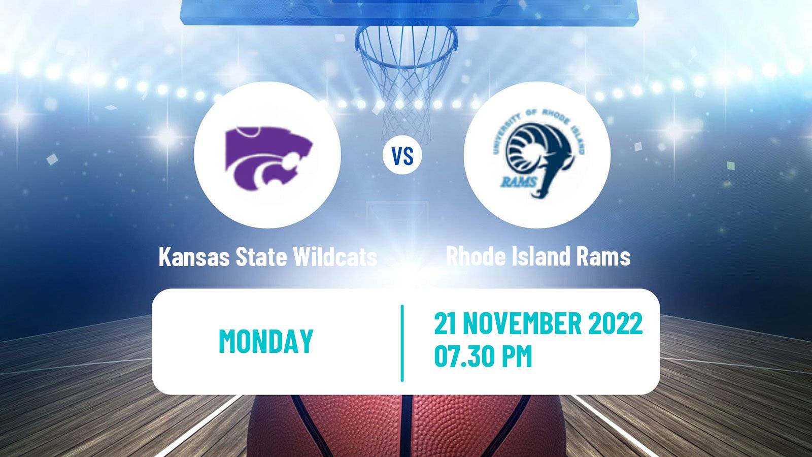Basketball NCAA College Basketball Kansas State Wildcats - Rhode Island Rams