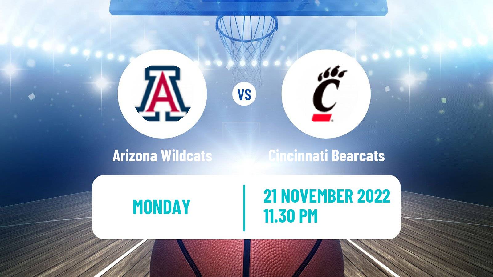 Basketball NCAA College Basketball Arizona Wildcats - Cincinnati Bearcats