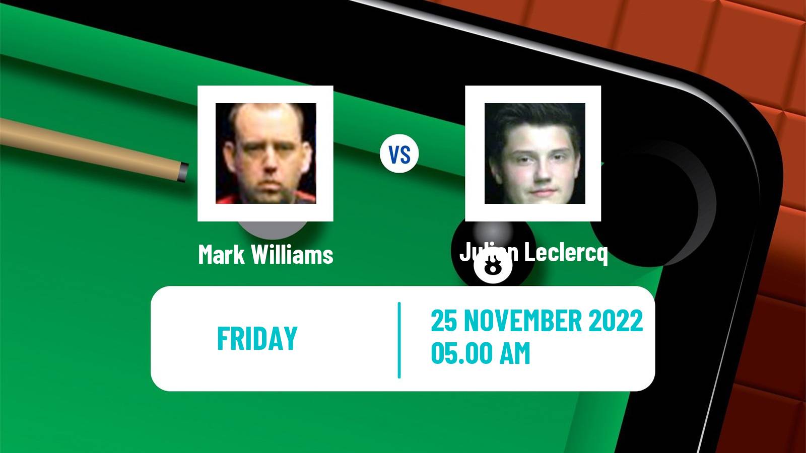 Snooker Snooker Mark Williams - Julien Leclercq