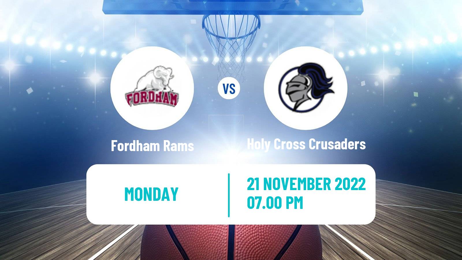 Basketball NCAA College Basketball Fordham Rams - Holy Cross Crusaders