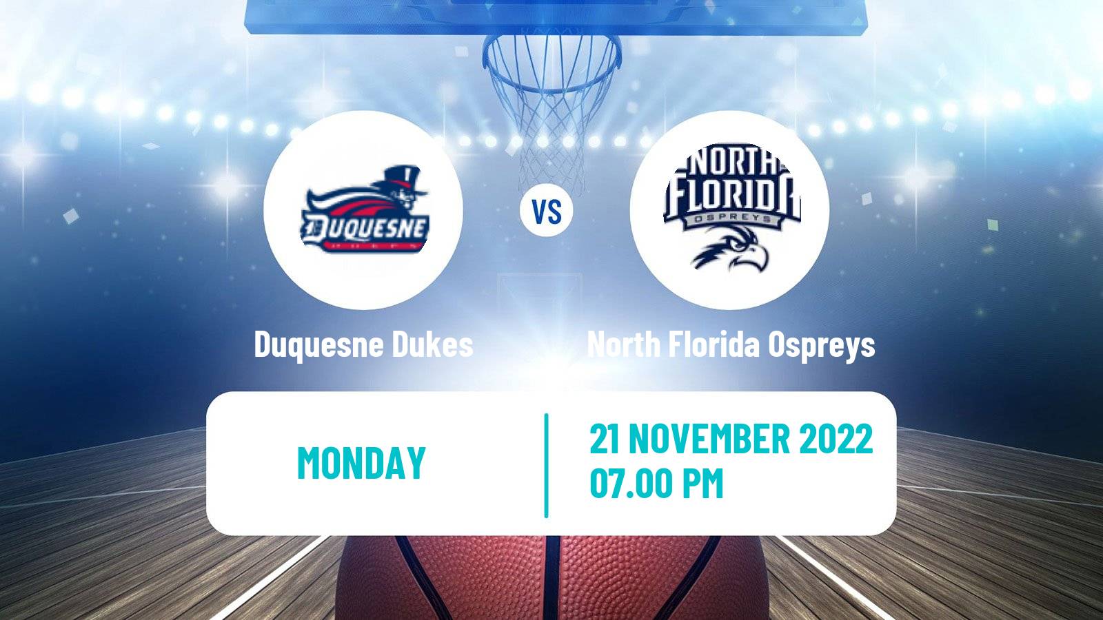 Basketball NCAA College Basketball Duquesne Dukes - North Florida Ospreys