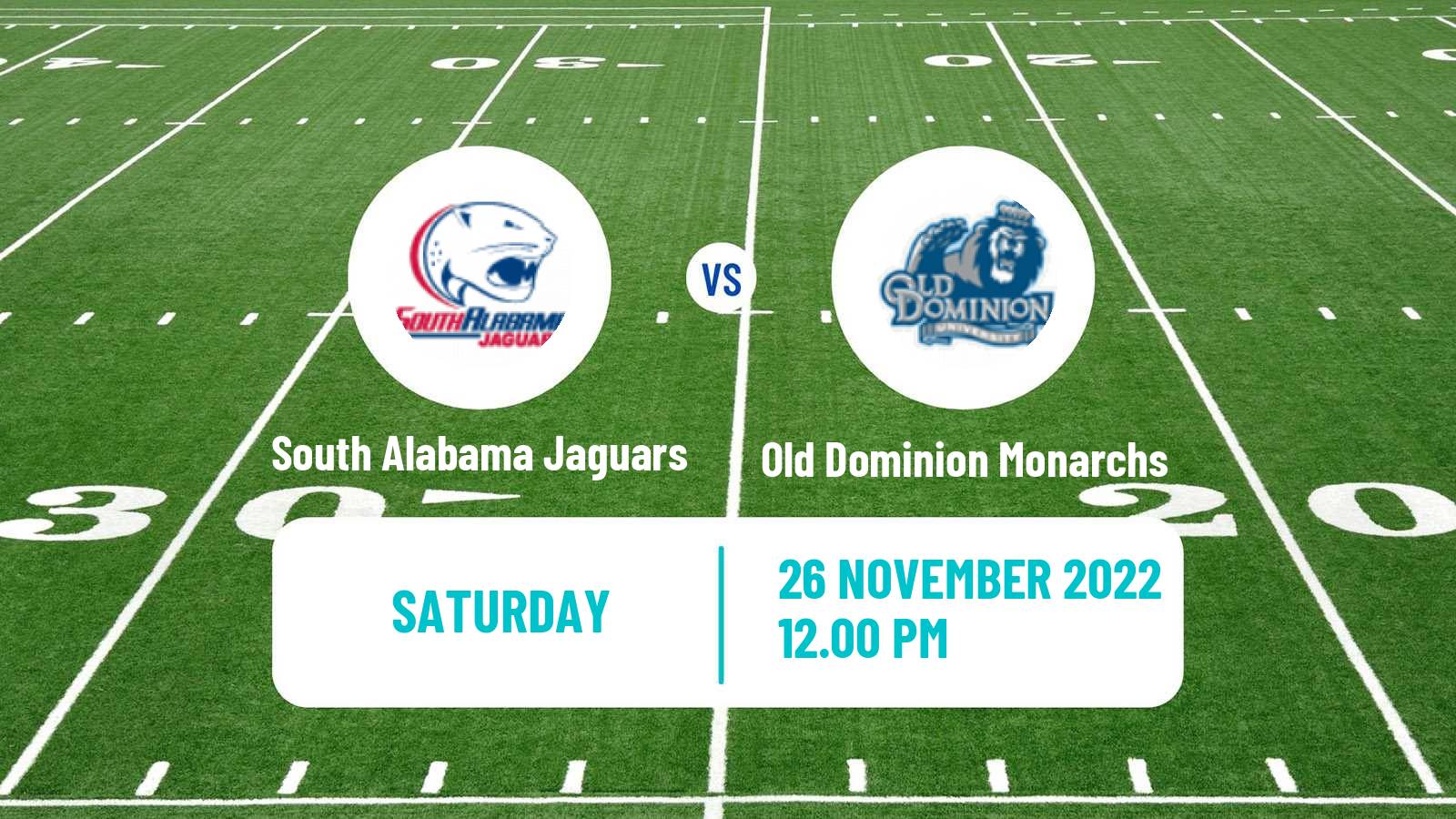 American football NCAA College Football South Alabama Jaguars - Old Dominion Monarchs