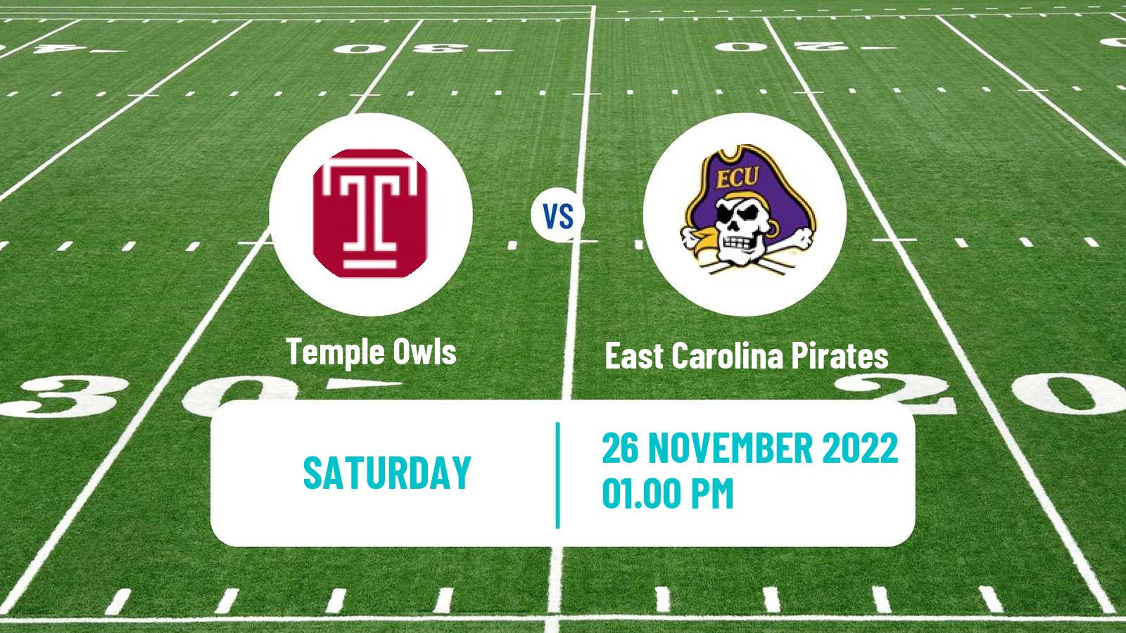 American football NCAA College Football Temple Owls - East Carolina Pirates