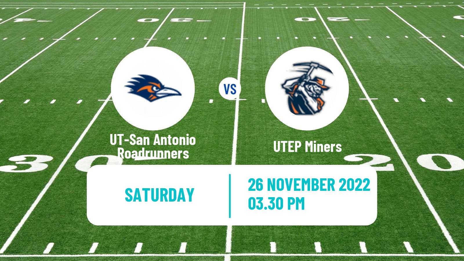 American football NCAA College Football UT-San Antonio Roadrunners - UTEP Miners