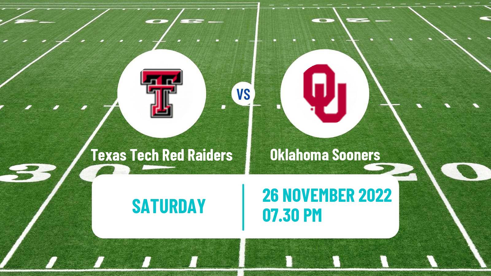 American football NCAA College Football Texas Tech Red Raiders - Oklahoma Sooners