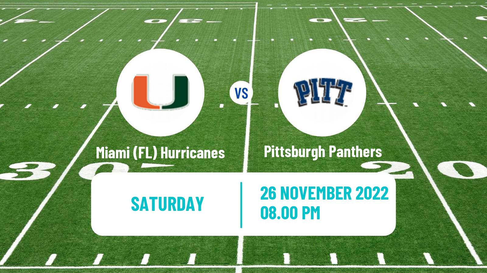 American football NCAA College Football Miami (FL) Hurricanes - Pittsburgh Panthers