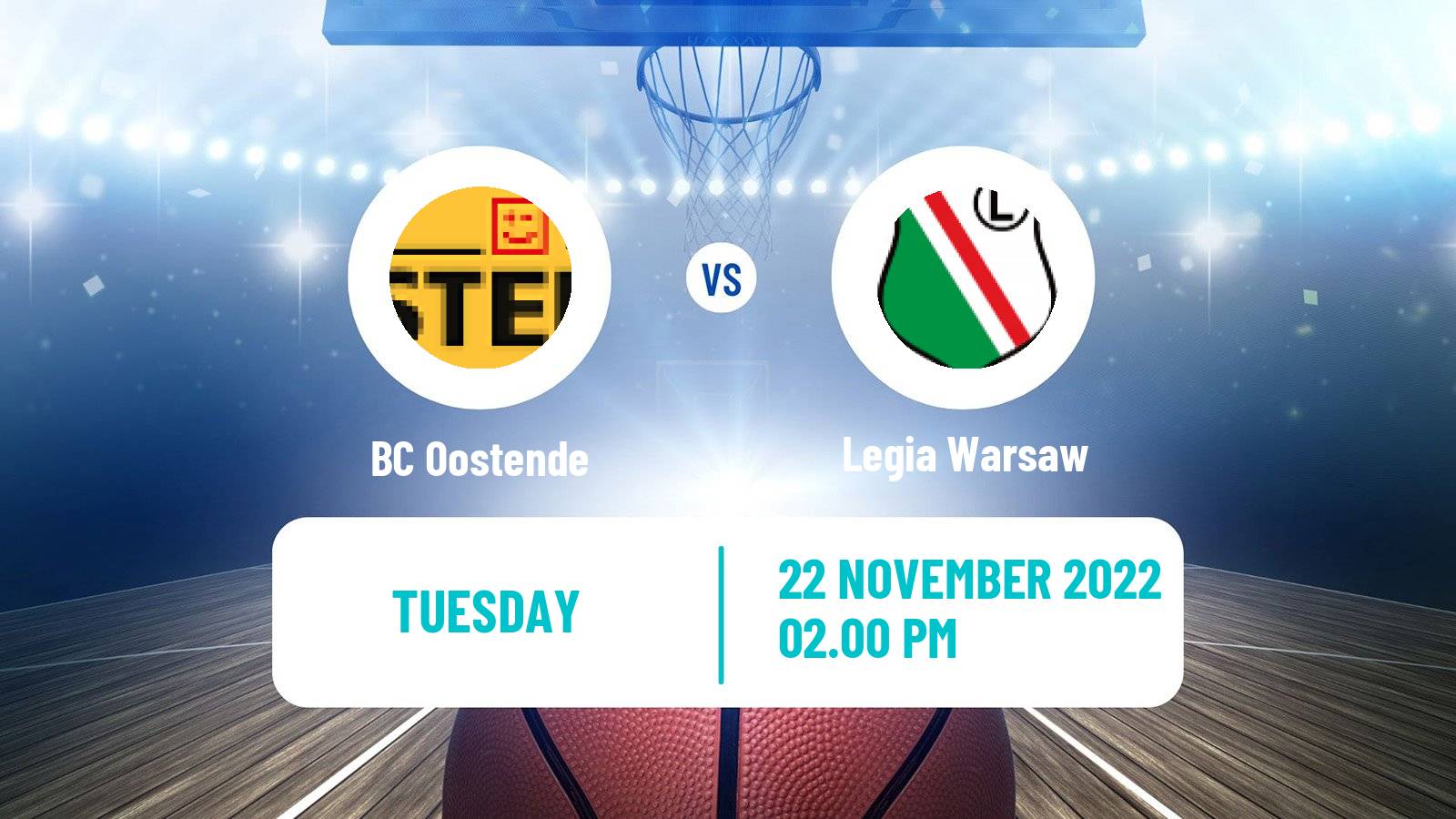 Basketball Champions League Basketball Oostende - Legia Warsaw